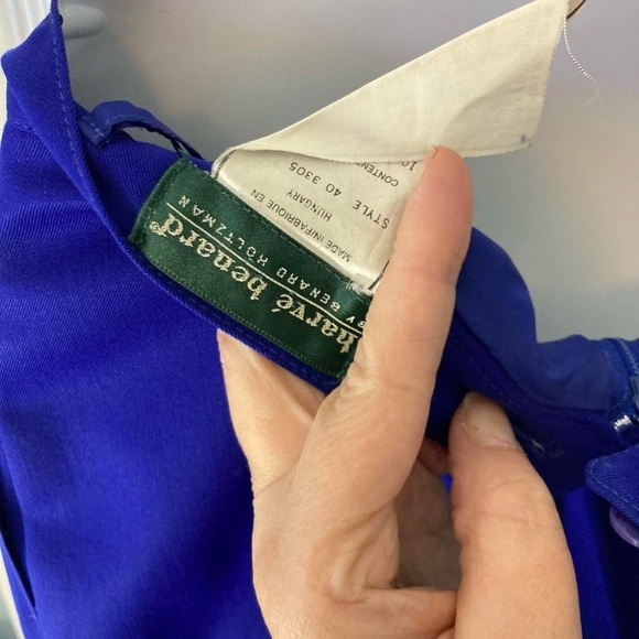 Blue pencil skirt with a touch of elegance wool 10 Harve Bernard - Picture 6 of 6